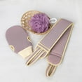 thumbnail image 3 of TRIANU Exfoliating Body Scrubber Set of 3 Includes Back Scrubber, Bath Glove and Shower Bath Sponge Loofah for Women and Men, Purple, 3 of 8