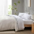 thumbnail image 4 of Madison Park 4-Piece Contemporary Fabric Sheet Set in White/Green, 4 of 14
