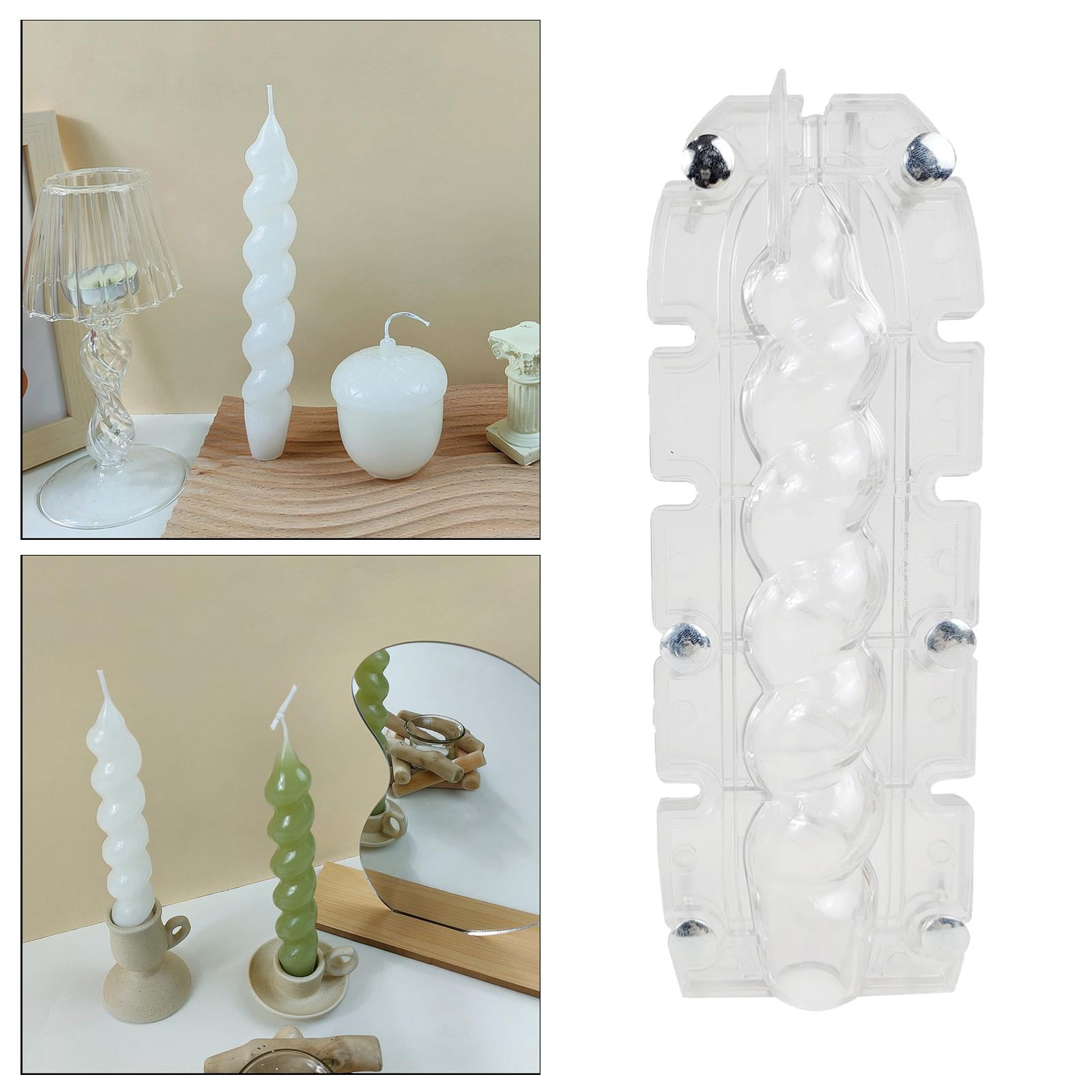 GUOOL Plastic Candles Transparent Candles Manufacture, Soap DIY Conical Candles Supplies for Sailings Perfumad - Transparent, 19.3x2CM