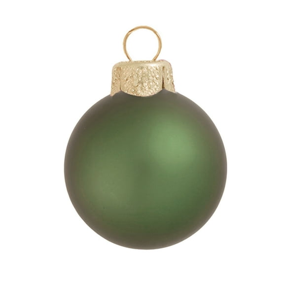 Whitehurst Large Matte Finish Glass Christmas Ball Ornaments - 6" (150mm) - Shale Green - 2ct