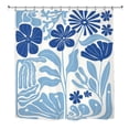 thumbnail image 1 of Abstract Blue Pattern Shower Curtain Art Fashion Modern Bathroom Decorative Belt Hook., 1 of 5