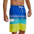 thumbnail image 6 of Brnmxoke Men's Swim Trunks 9" Bathing Suit Drawstring Elastic Waist Printed Board Shorts Quick Dry Swimwear Summer Breathable Boardshorts Long Shorts Yellow,XL, 6 of 6