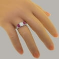 thumbnail image 6 of LBG British Made 14k White Gold Natural Opal & Ruby Womens Promise Ring - 33 size options - Size 9.5, 6 of 7