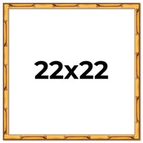 22x22 Frame Gold Bamboo Solid Wood Picture Frame | 1 Inch Moulding Width | Interior Frame Depth