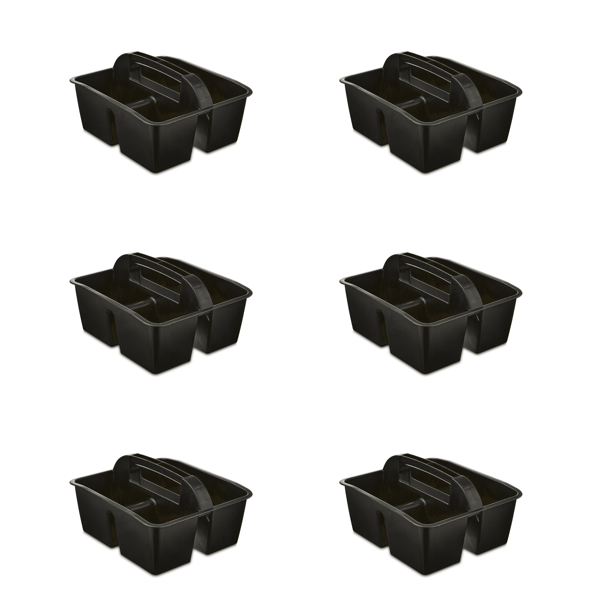 Storex Small Plastic Caddy, Rectangular Desktop Craft and Hobby Organizer, 8.75’’ x 7.67’’ x 4.44’’, Black, STOREX SMALL CADDY BLK