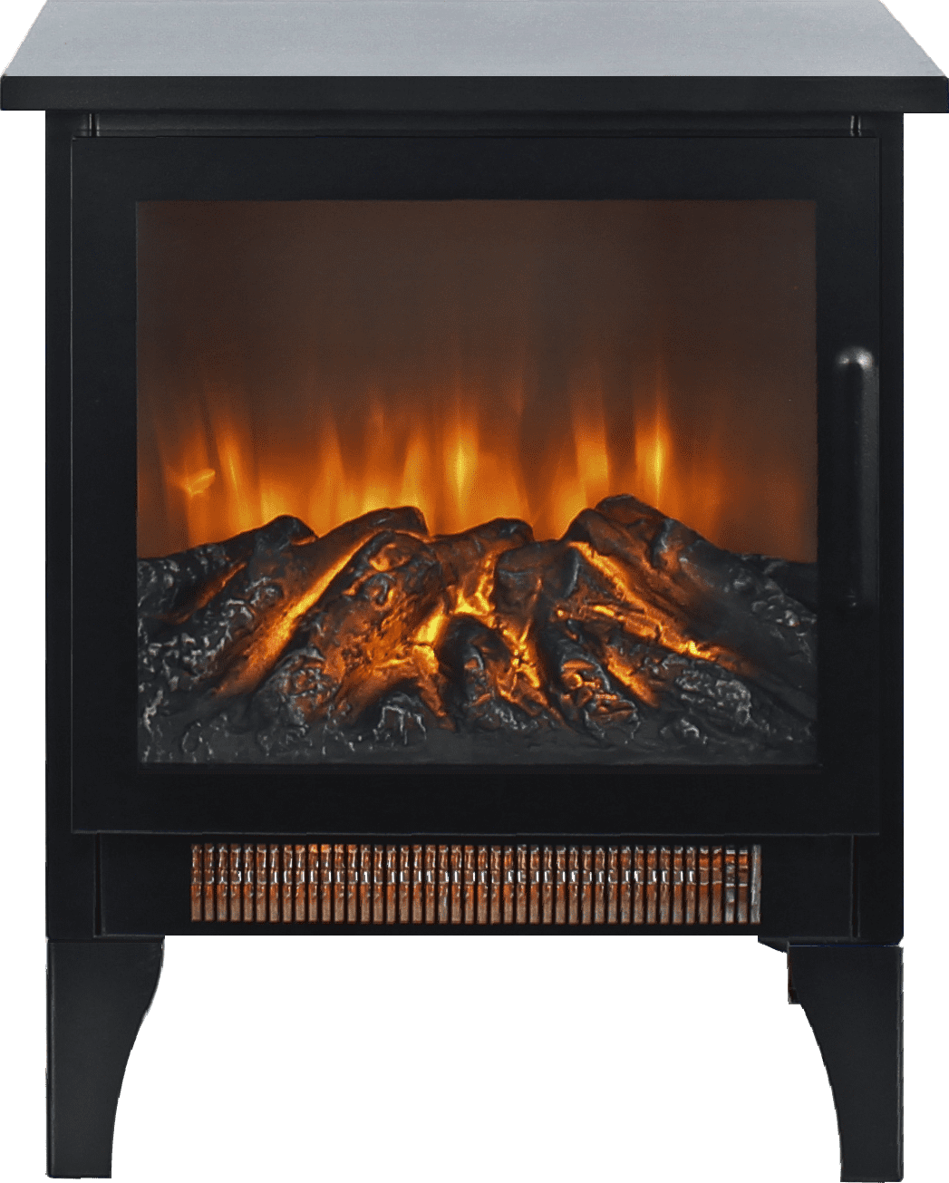 Electric Fireplace Heater, Legahome 16'' Freestanding Fireplace Heater Stove, 3D Realistic Flame Effects, Adjustable Brightness and Heating Mode, Overheat Protection, CSA Certified, Black