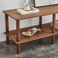 thumbnail image 2 of TV Stand, Modern Entertainment Center Table with Open Storage Shelf, Rounded Rubber Wood Legs, Wooden 2-Tier TV Stand For Living Room Bedroom, Easy Assembly, 2 of 9