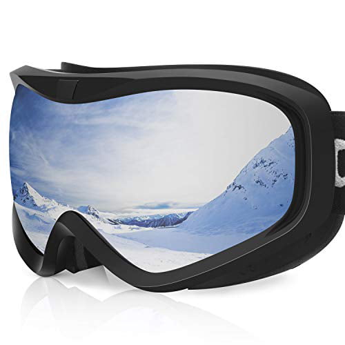 HD Clear Spherical Skiing Goggles Over the Glasses Anti Fog Lens Anti-Slip Strap 