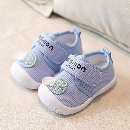 

Quealent Baby Walking Shoes Newborn Baby Boy Girl Cotton Booties Soft Sole Infant Stay On Slippers Winter Warm Toddler Cozy Fleece Socks House Shoes Blue 12