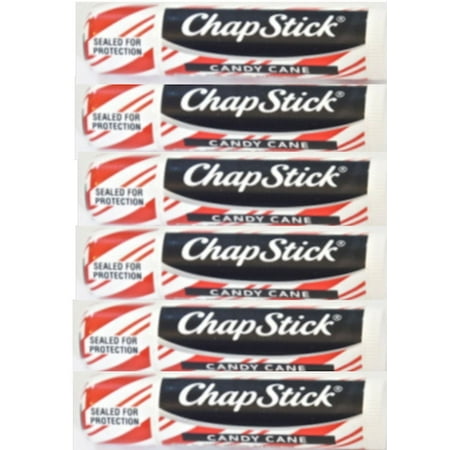 Chapstick Candy Cane Lip Balms, Peppermint, 0.15 Ounce (Pack of