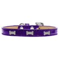 thumbnail image 1 of Silver Bone Widget Dog Collar Purple Ice Cream Size 18, 1 of 1