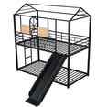 thumbnail image 5 of Twin Over Twin Metal Bunk Bed ,Metal Housebed With Slide,Three Colors Available.(Black with Black Slide), 5 of 9