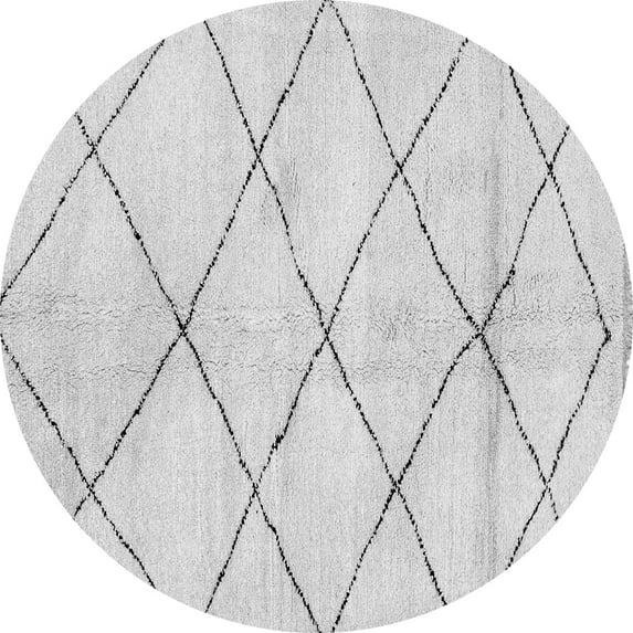 Ahgly Company Indoor Round Solid Gray Modern Area Rugs, 4' Round
