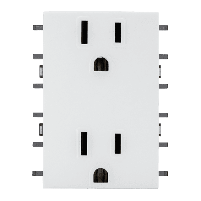 Estevez Contacto Dúplex 2P+T 3, Módulos Gamma, Blanco Tiza, 4.5 x 6.7 centimetros