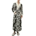 thumbnail image 2 of Couples Pajamas Matching Sets Unisex Thick Terry Cloth Bathrobes Oversized Kimono Spa Full Length Long Winter Sleepwear Black XXXL, 2 of 6