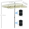 thumbnail image 3 of Outsunny 6.5x4ft Rectangle Patio Umbrella Aluminum Tilt Cream White, 3 of 10