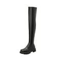 thumbnail image 2 of Bnwani Low Heel Boots for Women Fashion Low-Heel Elastic Sweet Boot Black Size 4.5, 2 of 6