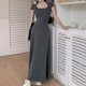 thumbnail image 1 of Rimocy - Vestidos largos ajustados y sexys para mujer, verano 2024, manga corta, ajustados, cuello redondo, para fiestas y clubes, 1 of 6