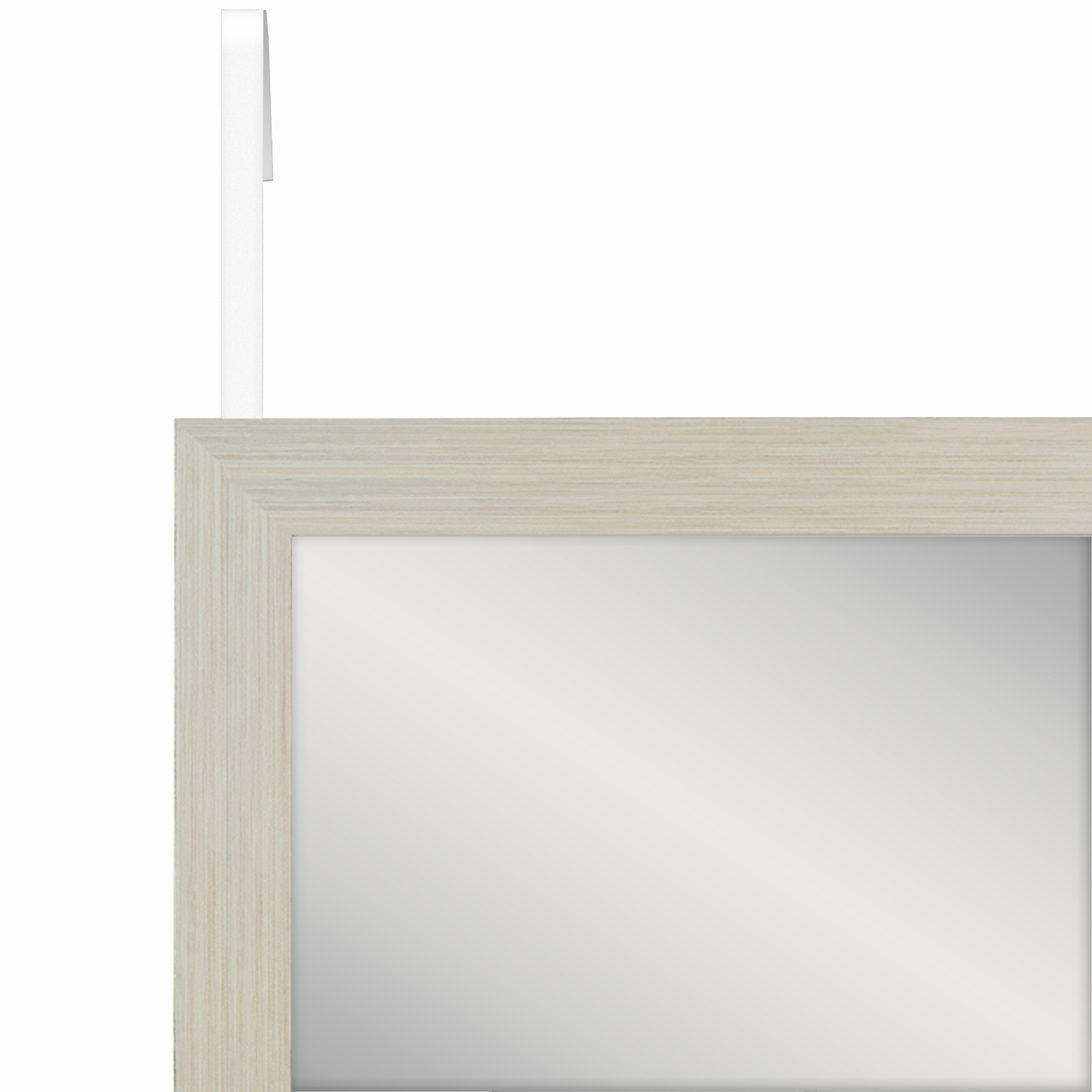 Americanflat Over The Door Mirror - Full Length Mirror with Hanging Brackets - Door Mirror for Bedroom, Bathroom, Dorm, Long Full Body Mirror with Hanger and Shatter-Resistant Glass - Light Wood