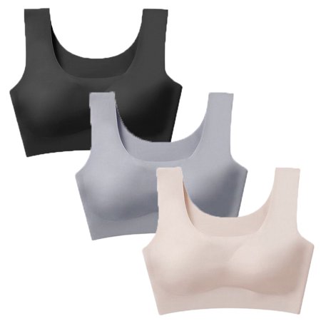 

Xmarks Women s Invisibles Comfort Seamless Wireless Bralette Bra 3 Pack L