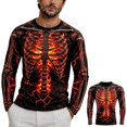 thumbnail image 4 of CONFREE Halloween Mens Short Sleeve Tshirts Crew Neck Spooky Skeleton Graphic Lightweight Fall Casual Tees, 4 of 6