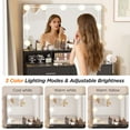thumbnail image 5 of VEANERWOOD Makeup Vanity Table Set with Lighted Mirror & Power Strip for Bedroom, Black, 5 of 12