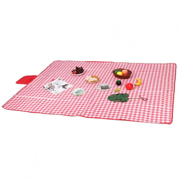Picnic Mat Camping Blanket Red White Grids Children s Play Mat Waterproof Picnic Cloth Mat for Camping Outing Blanket for Outdoor 145x200cm