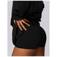 thumbnail image 5 of Only Moment Tennis Skirts for Women with Shorts Polyester,Spandex Yoga Shorts Casual Boho Ruffle Tiered Skorts High Waist Mini Skirts Golf Tennis Crochet Shorts Skorts for Women Black,XS, 5 of 6