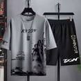 thumbnail image 3 of Ropa para hombres Slim Fit Chic Básica Kpop Casual Cool Grey Pantalones Conjuntos Camiseta masculina Elástica Suelta Alta Calidad 5xl Lujo Xl S Top, 3 of 4