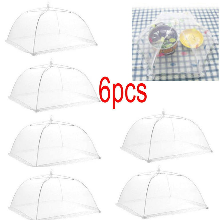 Food Cover Tent, Coolmade (6 Pack) Pop-Up Mesh Cover Reusable and  Collapsible Large Outdoor Mesh Table Cover Umbrella Screen Food Protector  Covers For Bugs, Parties Picnics, BBQs 