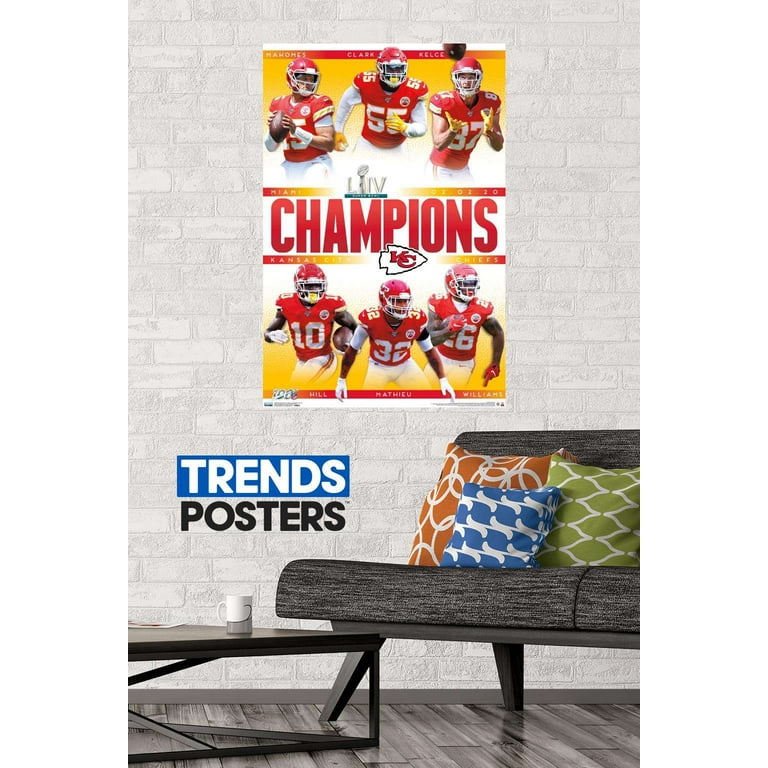 NFL Commemorative Super Bowl LIV - Kansas City Chiefs Champions Poster and  Poster Mount Bundle 