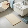 thumbnail image 6 of Bath Mat Bathroom Rug, Absorbent Fleece Floor Mat Non Slip Shower Toilet Room Rug for Sink Area Bathroom Decor, 23.62 x 15.75 in, Beige, 6 of 6