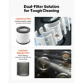 thumbnail image 6 of VEVOR Commercial Shop Vac, 11 Gallon Wet Dry Shop Vacuum, 5.5 Peak HP Portable with One-Button Self-Cleaning, 1350W Input, 1.25in x 7ft Hose, 20ft Cord, Industrial-Grade for Jobsite, Workshop, 6 of 9