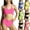 Style1-Hot Pink girl swimsuits, variant on Girls Bathing Suit Two Piece Summer Bikini Set with Chest Pad Sun Protection Adjustable Straps Swimwear Quick Dry Beachwear 8-14 Years