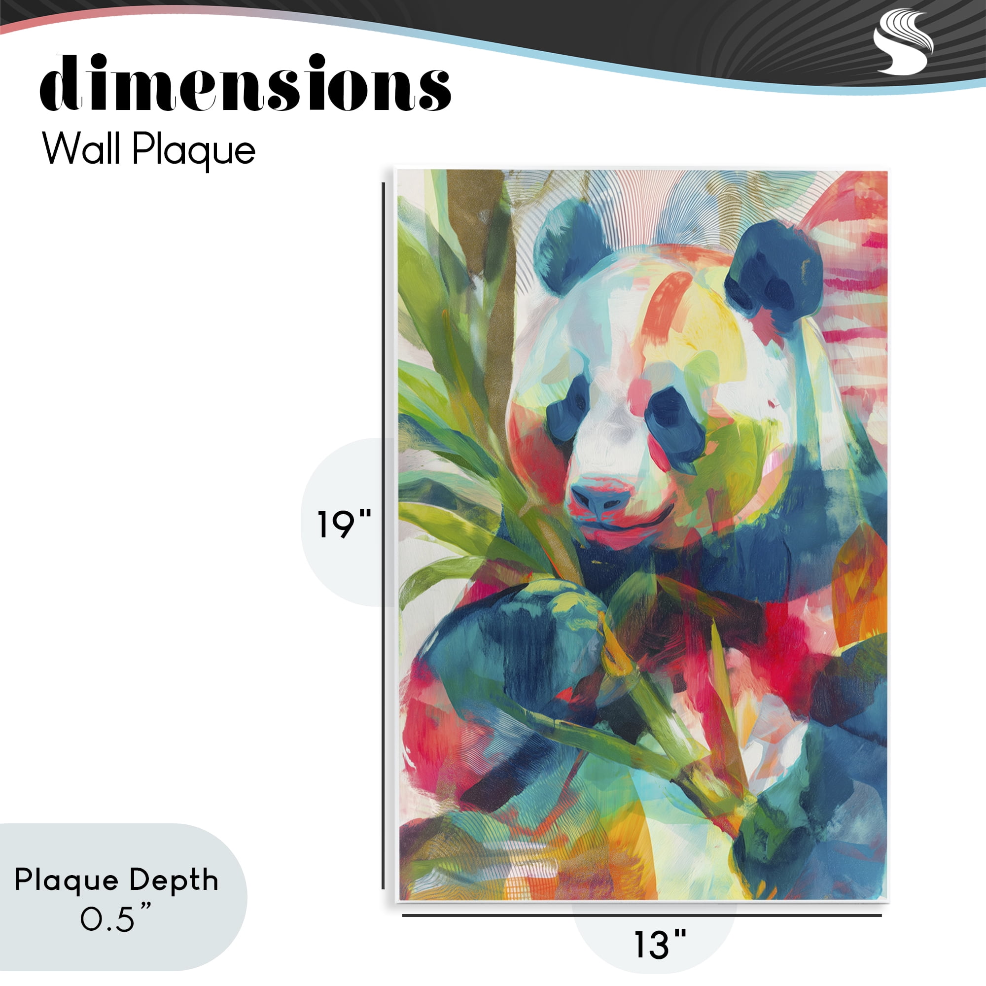 Stupell Industries Expressive Panda In Bloom Wall Plaque Art, design by Chromatic Storm Studio