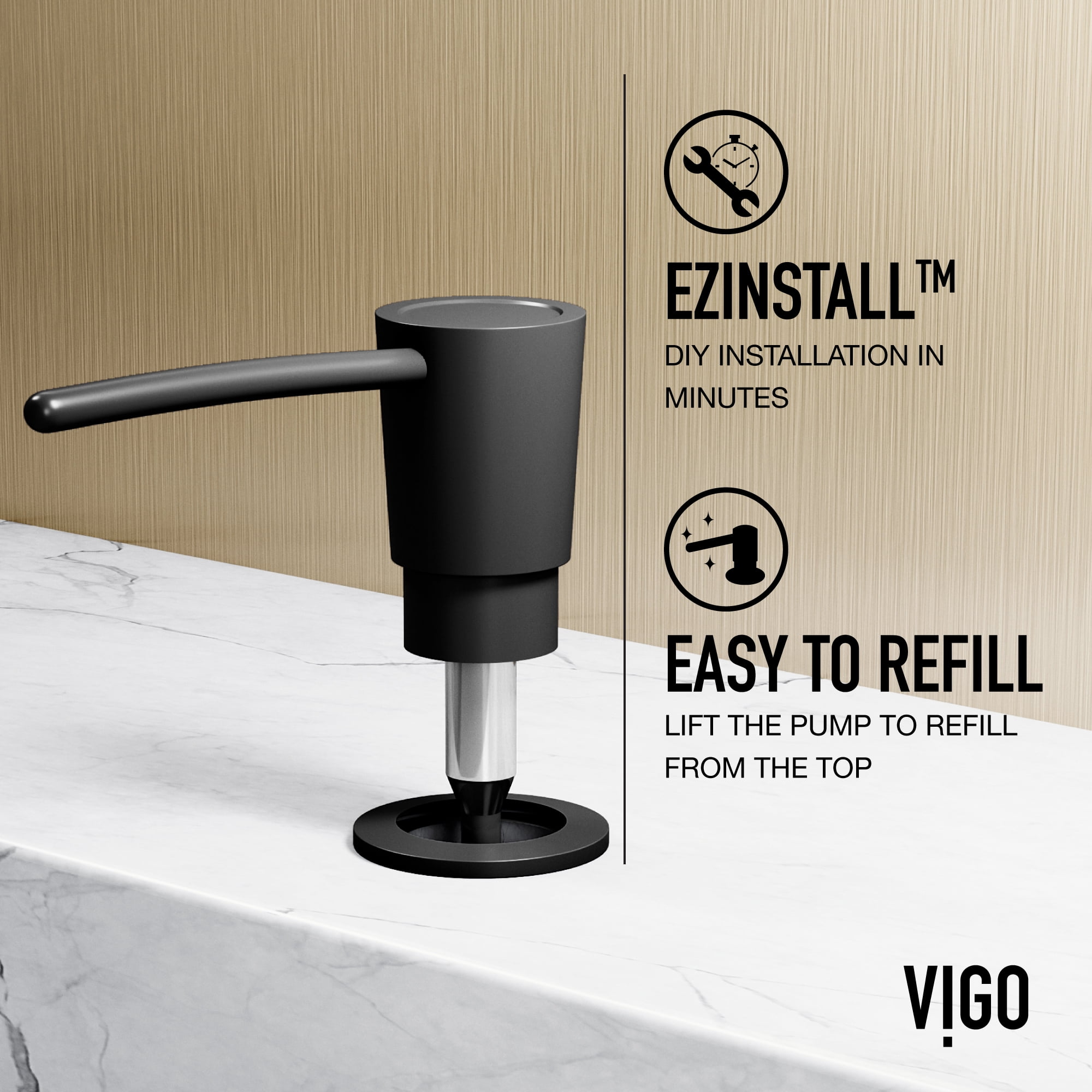 VIGO Kitchen Soap Dispenser in Matte Black