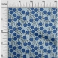 thumbnail image 1 of oneOone Cotton Poplin Blue Fabric Leaves & Rose Floral Craft Projects Decor Fabric Printed By The Yard 56 Inch Wide, 1 of 4