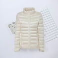 thumbnail image 4 of Hontri Women's Puffer Jackets, Women's Casual Solid Color Light Down Jacket White Duck Down Collar Down Jacket Wine 8Xl, 4 of 5
