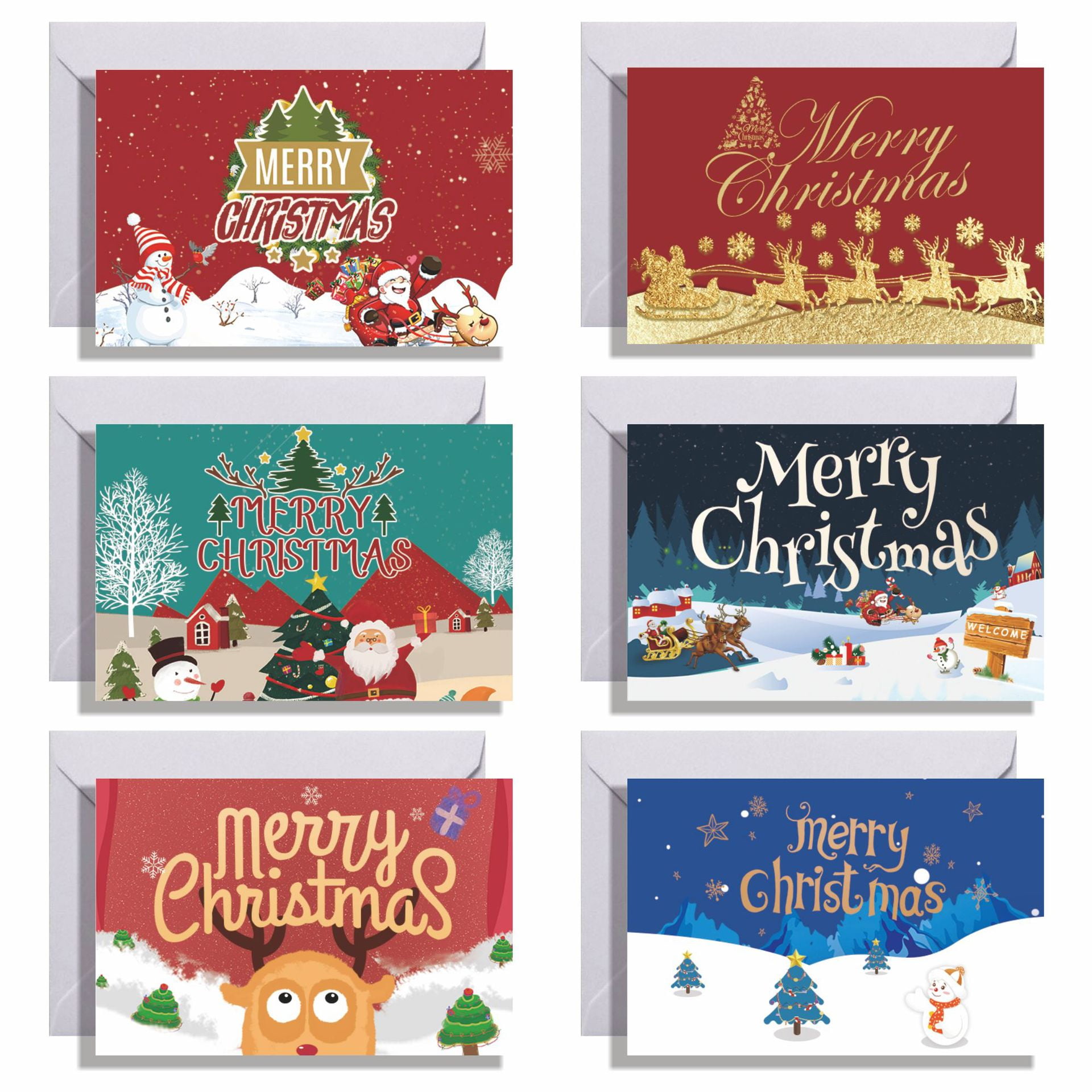 HCXIN Christmas greeting cards handmade DIY stereo cartoon greeting cards  folded small cards Thanksgiving New Year's Day New Year gift cards 