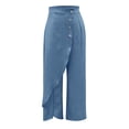 thumbnail image 4 of Women's Jeans - Straight Leg Casual Denim Pants with Button Down, Classic Blue Jeans for Everyday Wear, Comfort Stretch & Mid-Rise Fit(Blue,XXXL), 4 of 4