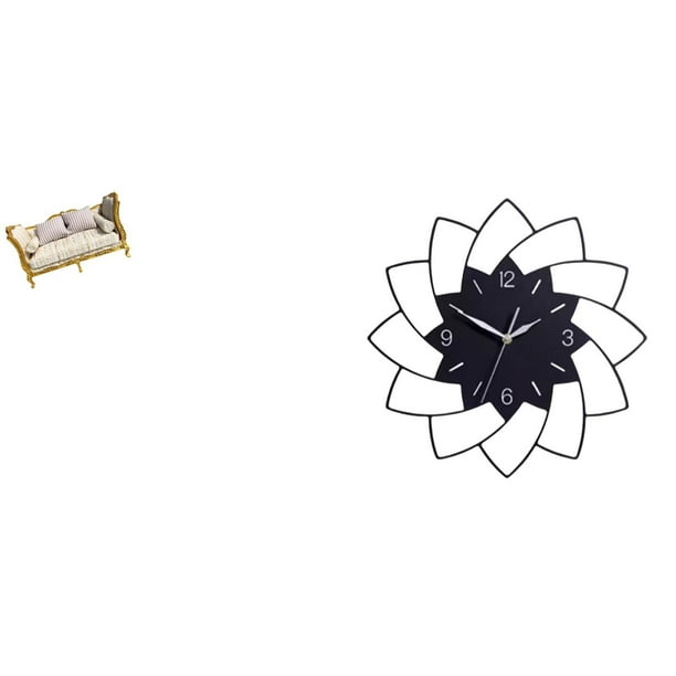 sofá de casa de muñecas,Muebles para casa de muñecas,modelo de sofá para casa de muñecas,decoración,Reloj de pared grande,Reloj de pared acrílico silencioso sin tictac,Reloj de pared