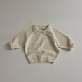 thumbnail image 2 of LYHaoo Autumn New Korean Children's Soft Striped Lapel Sweater For Children Classic Fit Sizes 18-24 Months Beige, 2 of 5