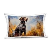 Stupell Industries Brown Bird Hunting Dog Outdoor Printed Pillow design by Creative Studio, 14 x 7 x 20