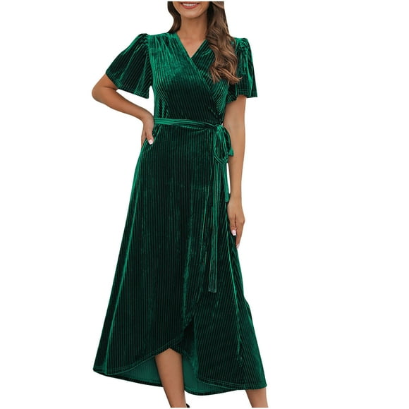 Lolmot Womens Autumn and Winter Long Sleeve Pocket Knitting Medium Long Waistband Lace Up Sweater Dress Long Sleeve Round Neck Dress