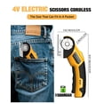 thumbnail image 3 of Tijeras eléctricas inalámbricas Zeleki 4V recargables amarillas, 3 of 8