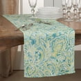 thumbnail image 3 of Fennco Styles Traditional Distressed Paisley Design 100% Linen Table Collection, 3 of 11