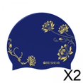 thumbnail image 1 of Gorros de natación para adultos,Gorro de natación de silicona para mujeres y hombres Pelo largo,Gorro de natación estampado Adultos antideslizante Surf,Gorro de natación de de, 1 of 8