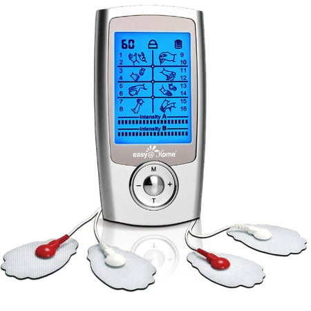Easy@Home Rechargeable TENS Unit Muscle Stimulator, Electric Pain relief Pulse Massager with 16 EMS or TENS Massage Modes and 20 Intensity Levels - (Best Electric Massager For Back Pain)