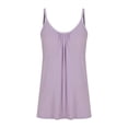 thumbnail image 4 of Staron Camisoles pour Femmes à Bretelles Spaghetti Sans Manches Blouses Unies à Encolure Ronde Tunique Débardeur Décontractée Coupe Ample Hauts de Printemps Camisole Chemise, 4 of 6