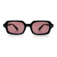thumbnail image 4 of Hipster Narrow Rectangle Hustler Pop Color Lens Mid Temple Sunglasses Black - Burgundy, 4 of 8